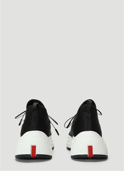 black neoprene sneakers prada|Prada downtown sneakers.